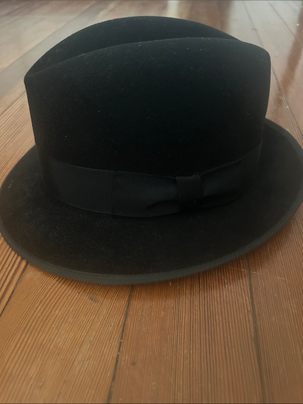 Vintage Morfelt Black fedora hat Size 58
